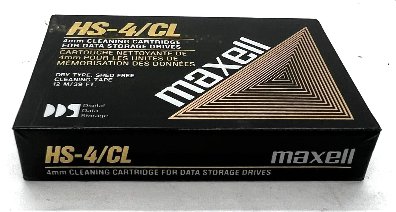 New sealed Lot of 12: (10) Maxell HS-4/CL 4mm Cleaning cartridge & (2) HS-4/60S