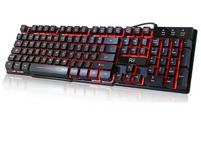 Rii RK100 3 Colors LED Backlit Mechanical Feeling USB Wired Keyboard