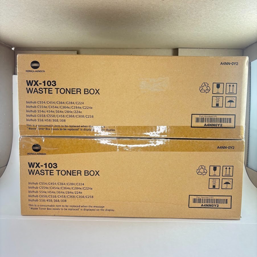 Konica Minolta WX-103 Waste Toner Box for bizhub 368 C658 Lot  of 2