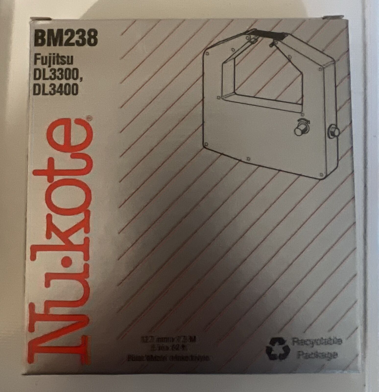 Nukote BM238 Nu-kote Black Nylon Printer Ribbon DL 3300 3400 Fujitsu LOT Of 4