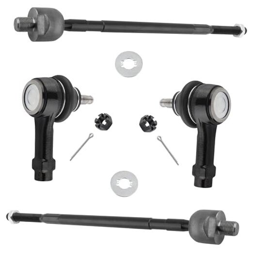 Set of 4, Front Inner & Outer Tie Rod End Kit, Compatible with Mitsubishi