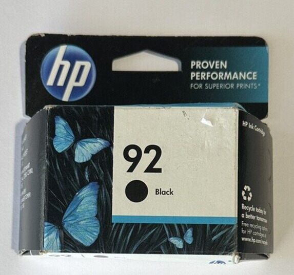 HP 92 Ink Cartridge Black ‎C9362WN#140 Geniune, New Sealed **Free Shipping**