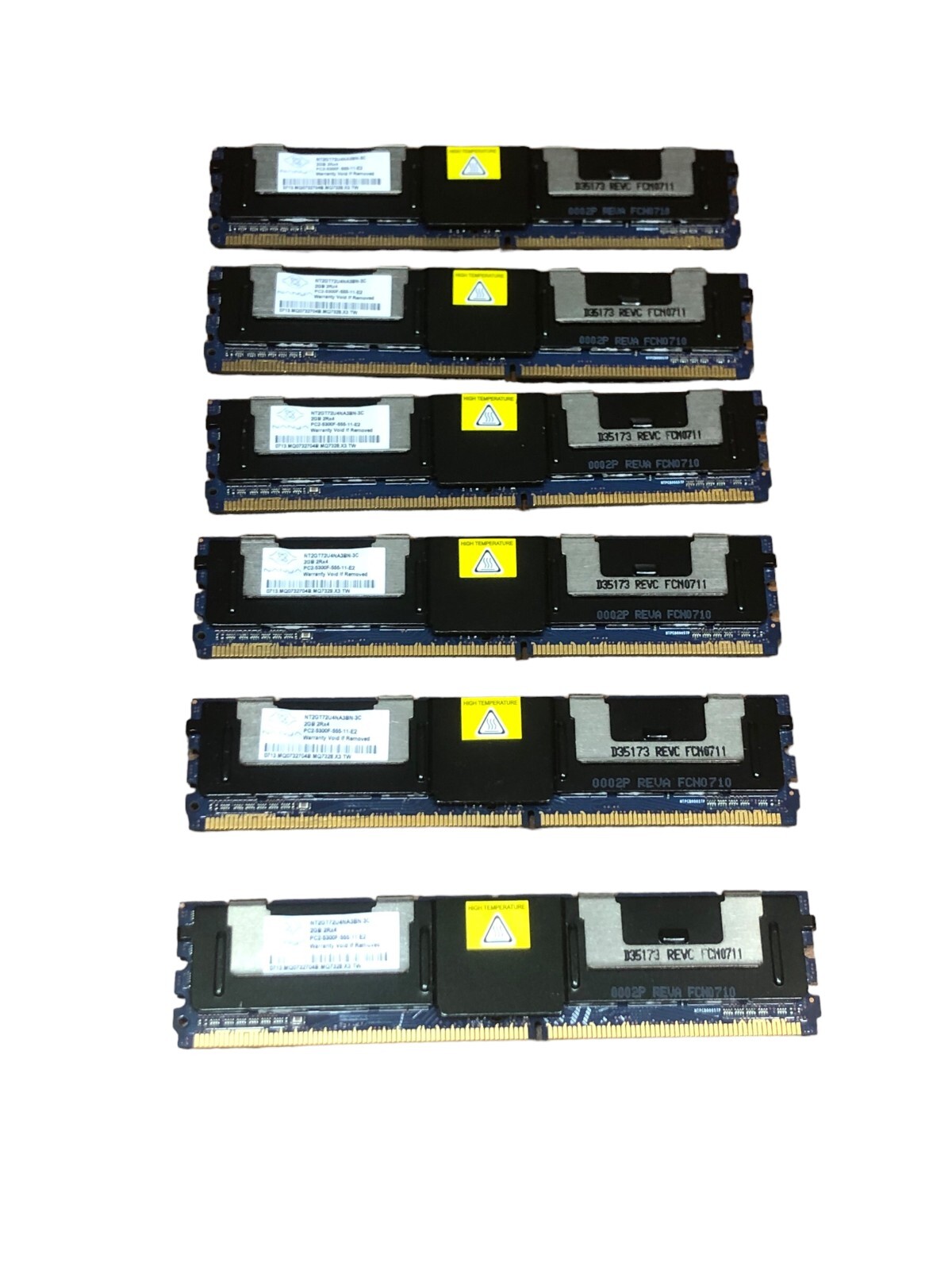 2GB Nanya NT2GT72U4NA3BN-3C 2RX4 PC2-5300F-555-E2MHZ ECC Server Memory RAM LOT:6