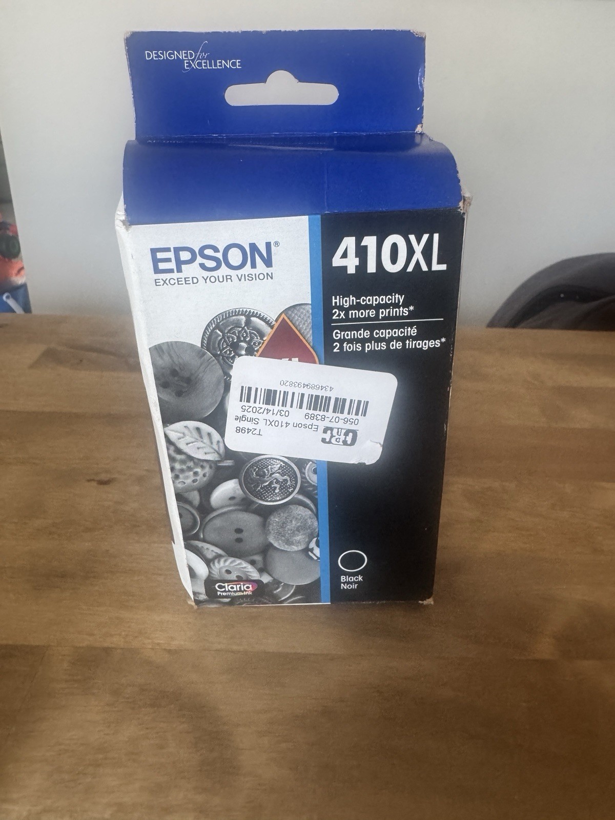 Exp: 10/26  Epson 410XL High-Capacity Black Ink Cartridge T410XL120