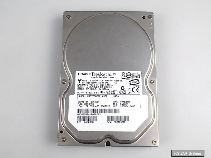 Hitachi 0A30356 HDS728080PLA380 82.3GB Internal 3.5 inch HDD Hard Drive SATA 3Gb/s
