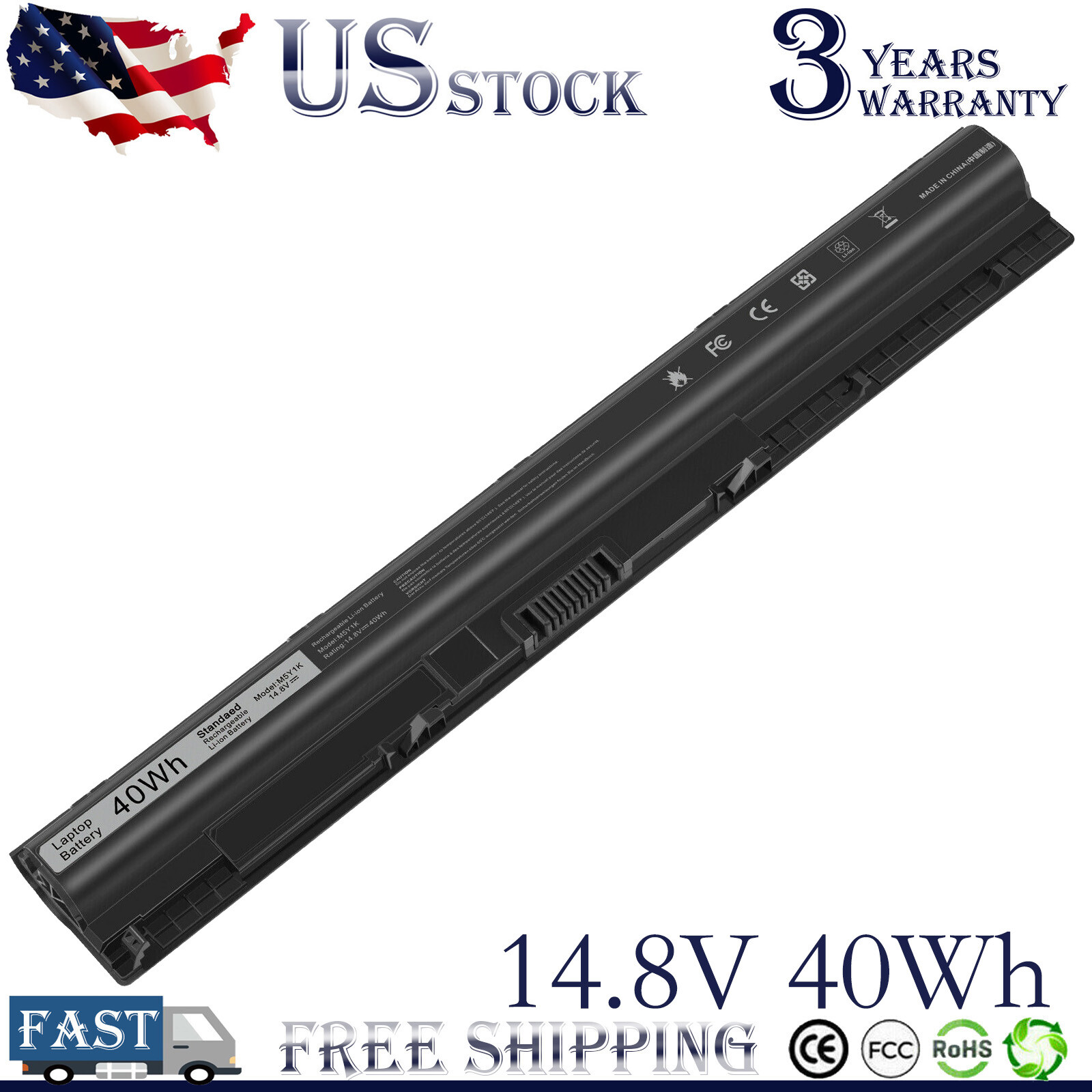 Laptop Battery For Dell Inspiron 15 5000 3000 Series 5566 5559 3567 M5Y1K