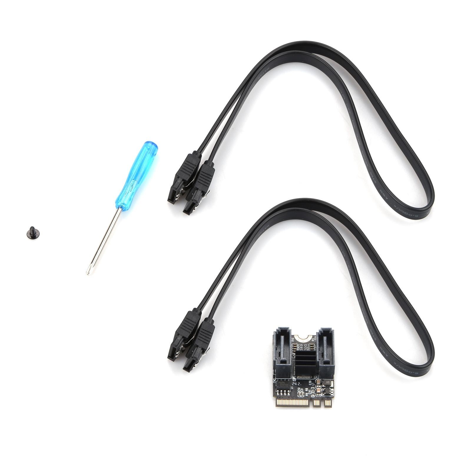 M2 to SATA 3.0 PCI-E3.0 Card Key A +E WiFi M.2 to Dual Port SATA Adapter Card H
