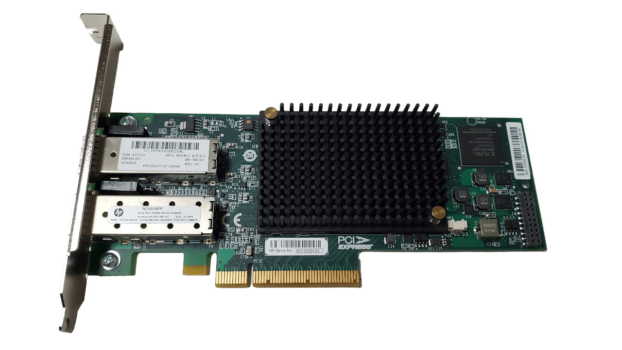 HP NC550SFP Dual Port 10GB Network Adapter 581199-001 Full Height No SFPs
