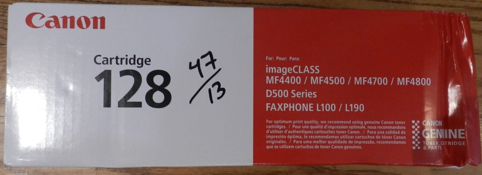 Canon Genuine 128 Black Toner Cartridge New New in box