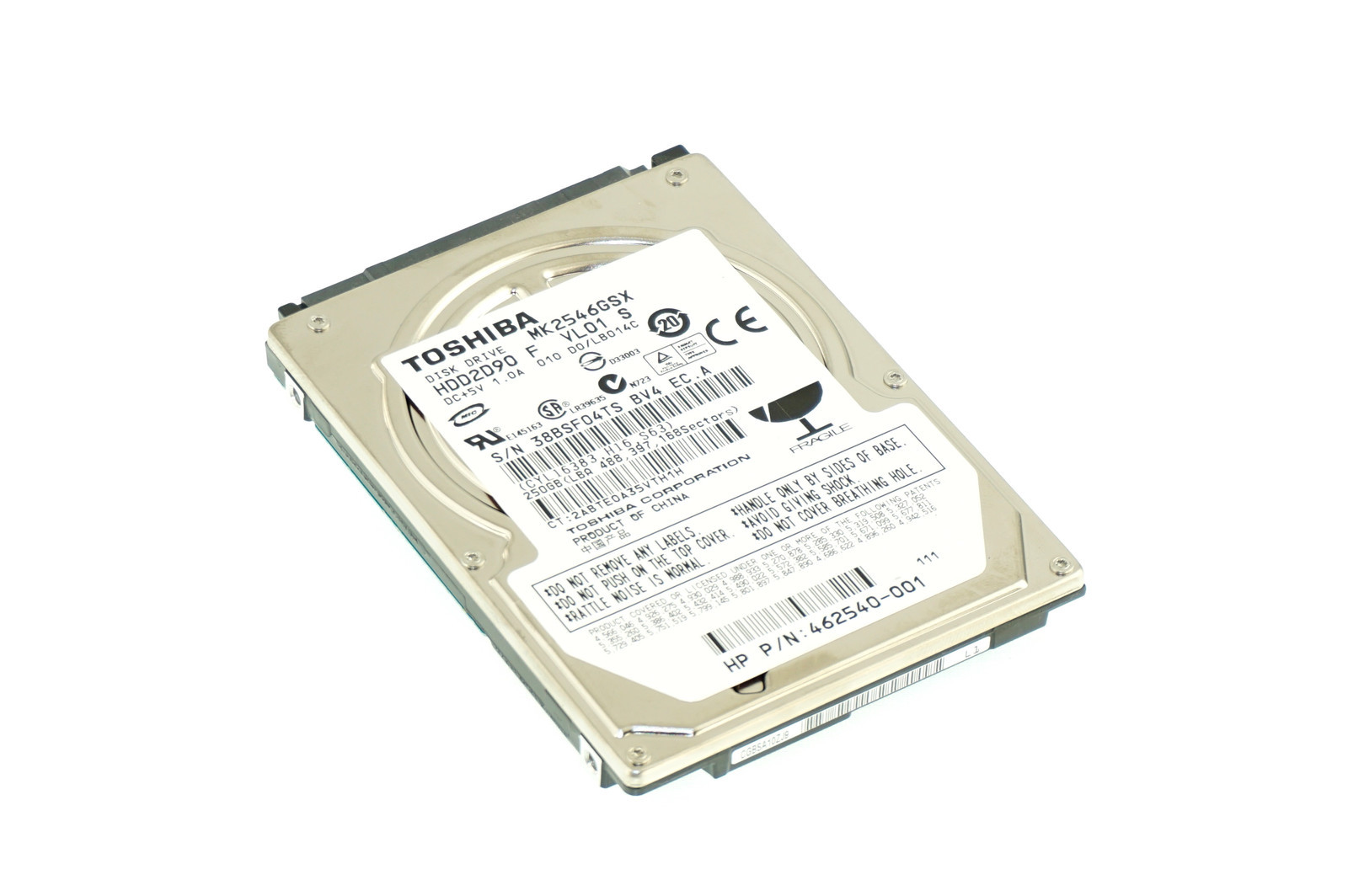 MK2546GSX GENUINE TOSHIBA HARD DRIVE 250GB 5400RPM (GRADE A) (CA213)