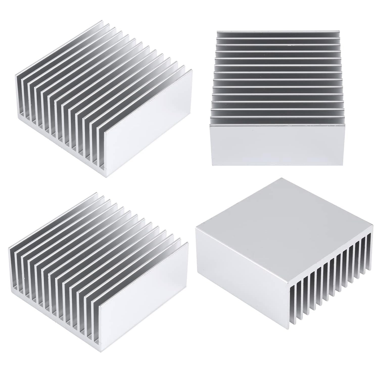 4PCS 50mm Aluminum Heatsink 50x50x20mm Heat Sink Kit for GPU CPU LED 4 Pcs