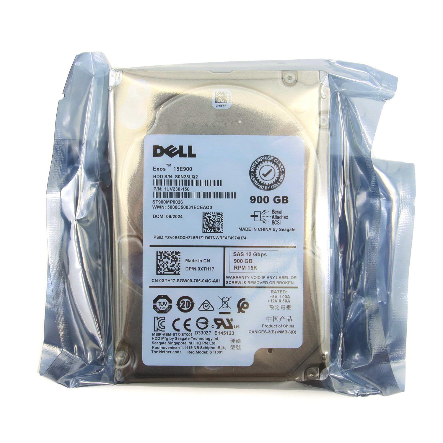 Dell 900GB SAS 15k 2.5" 12G HDD XTH17 Seagate in 3.5” Caddy ST900MP0026 NEW US