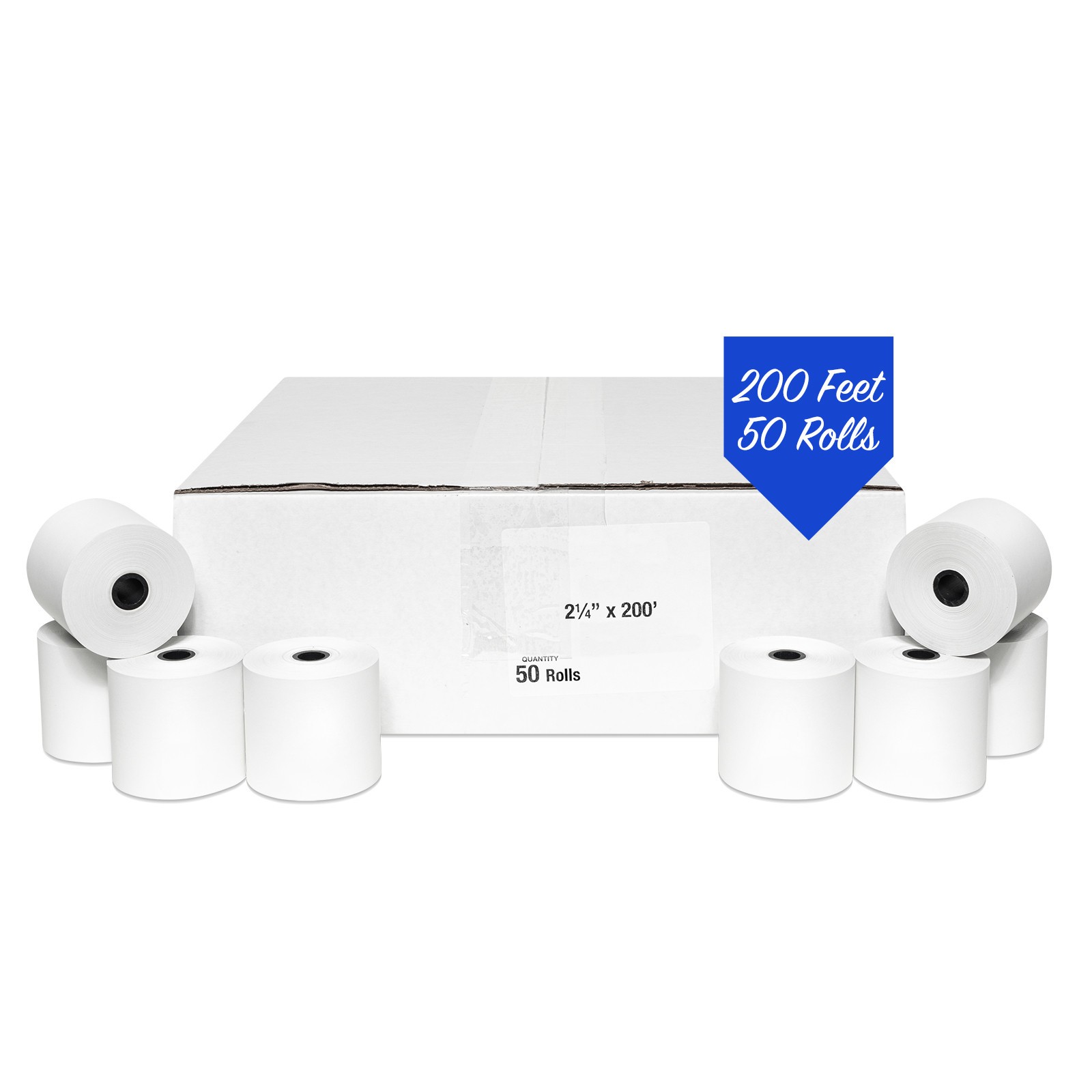 ROLLXY 50 Rolls of 2-1/4" x 200' Thermal Paper