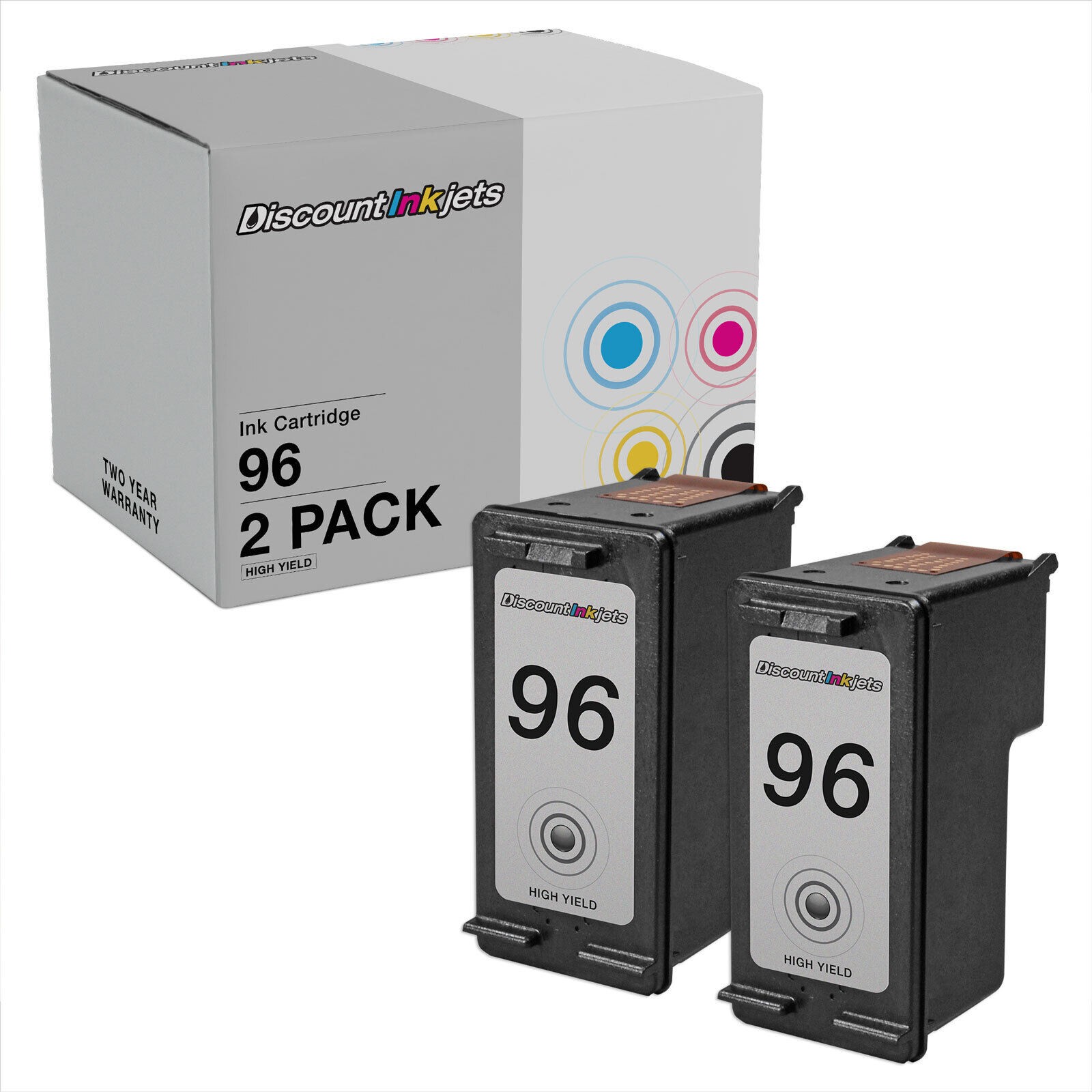 2PK DI Black Ink Cartridge for HP96 Use in HP PhotoSmart 2610 8050 8049