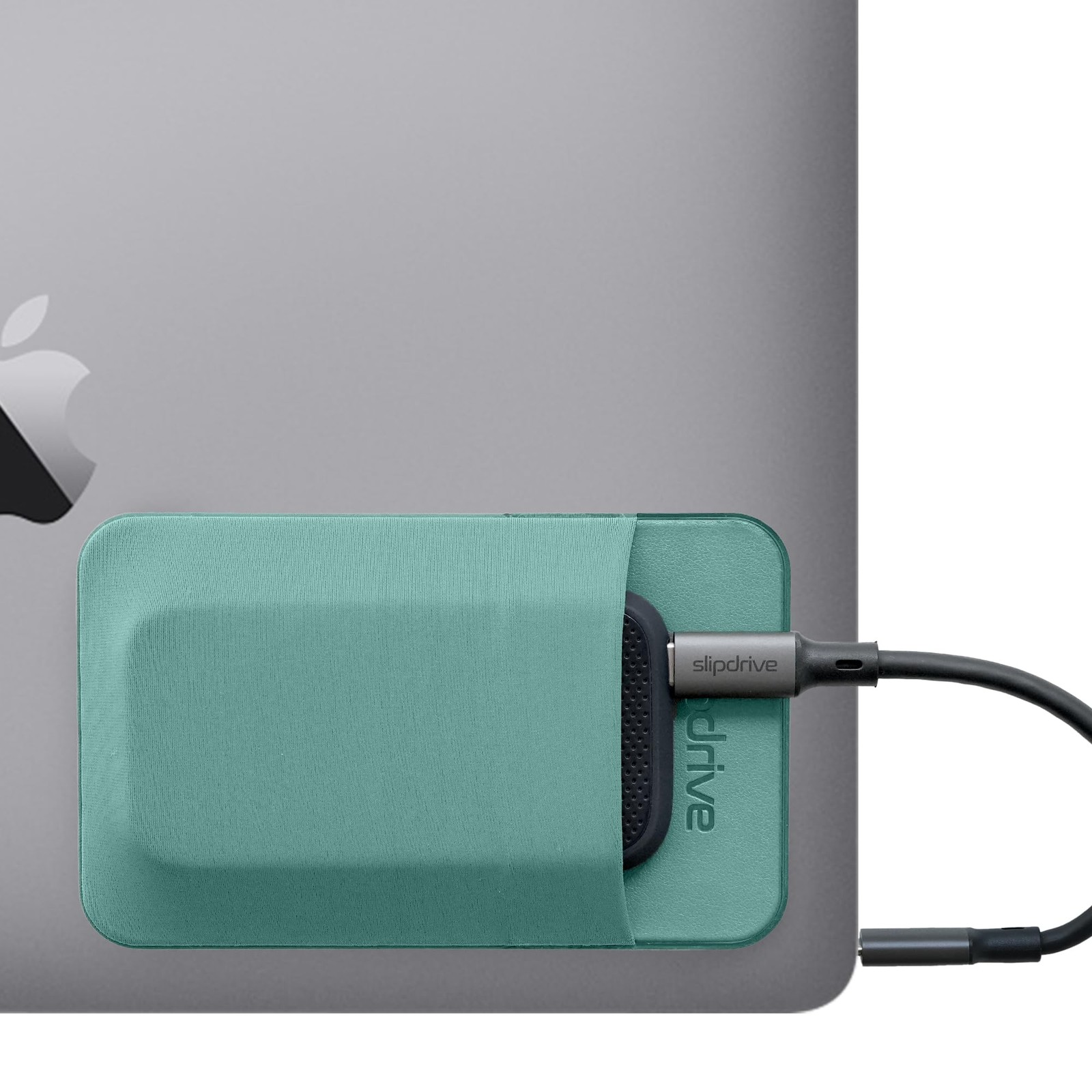 Aqua Small Portable Hard Drive Sleeve 5x3.2 Inch Stick On Laptop Travel Pouch