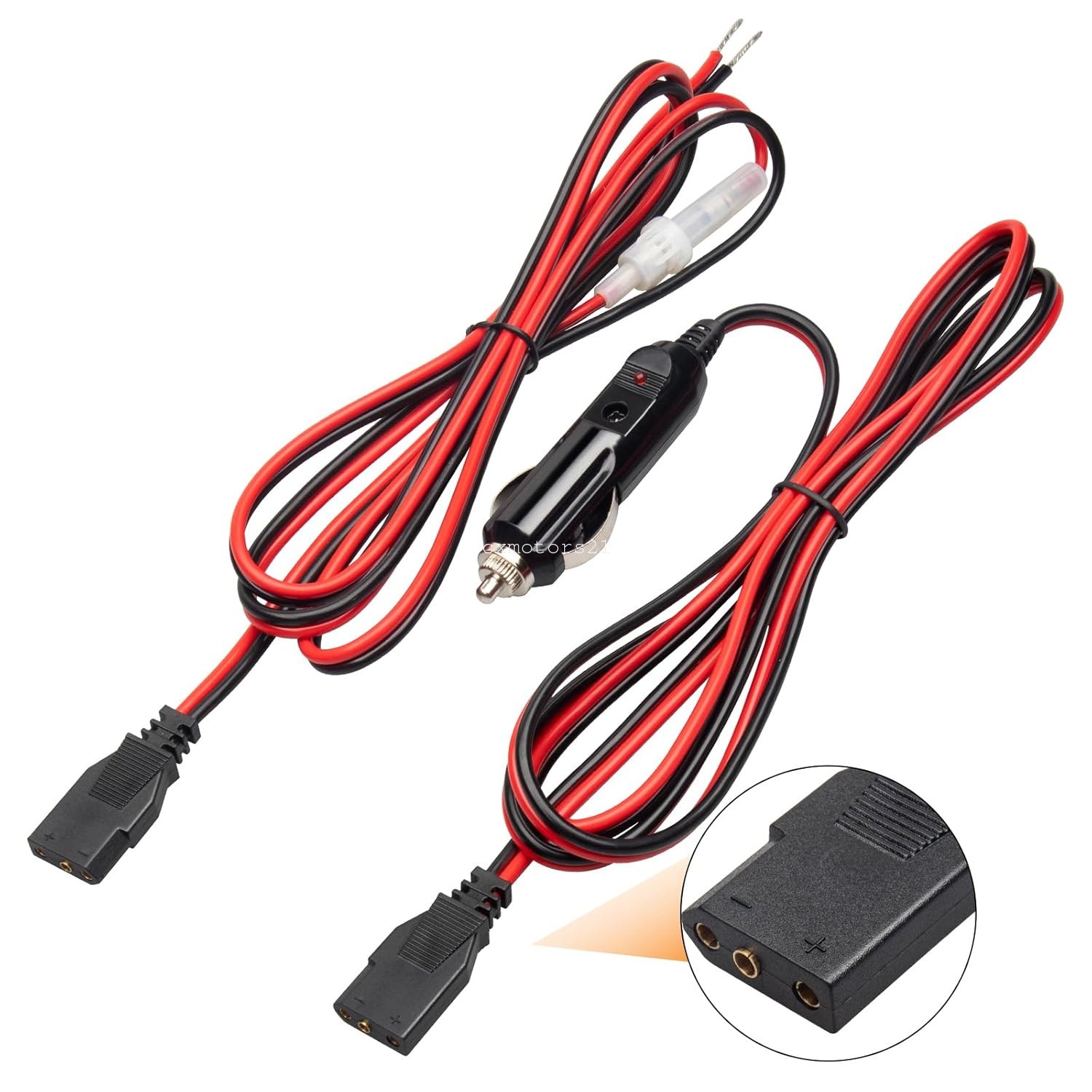 CB HAM RADIO POWER CORD W/ CIGARETTE LIGHTER ADAPTER FOR COBRA MIDLAND GALAXY