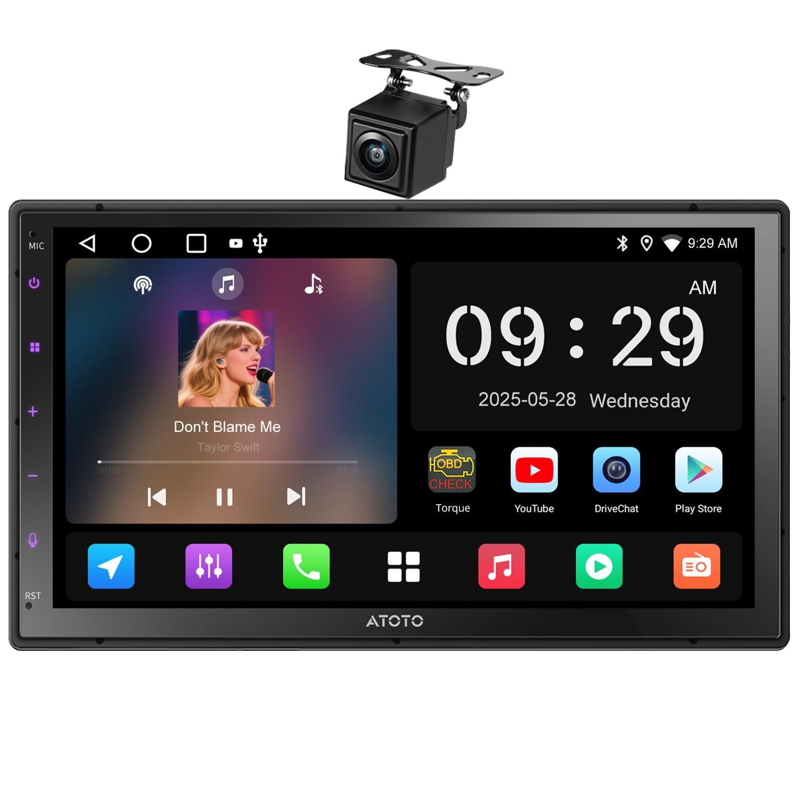 ATOTO A5L Android Double DIN Car Stereo with 7inch Touchscreen Car CarPlay