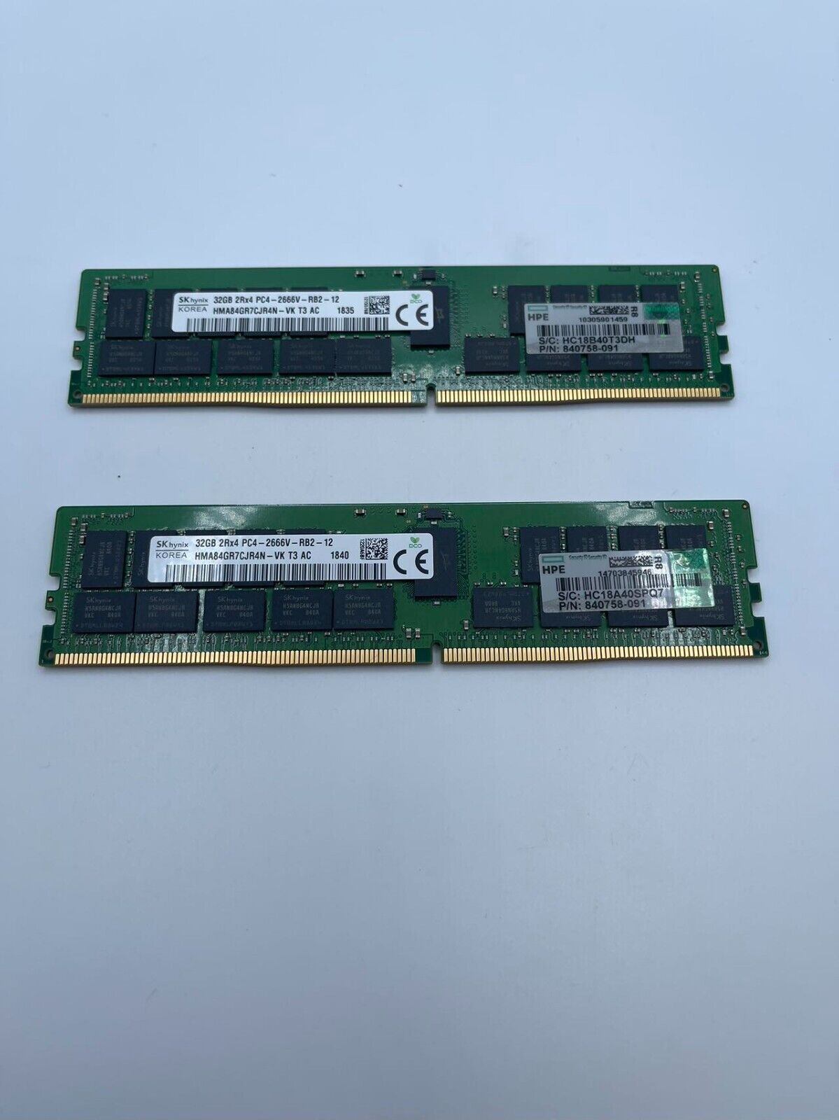 PAIR - HP 840758-091 32GB DDR4 SDRAM Server Memory SK Hynix Genuine