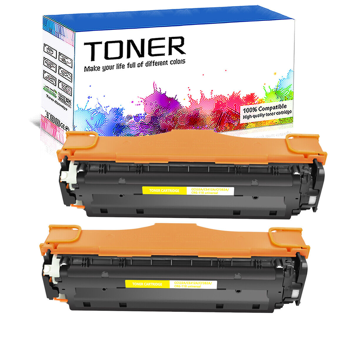 2 PACK Yellow CC532A 304A Toner Cartridge for HP LaserJet CM2320fxi CM2320nf