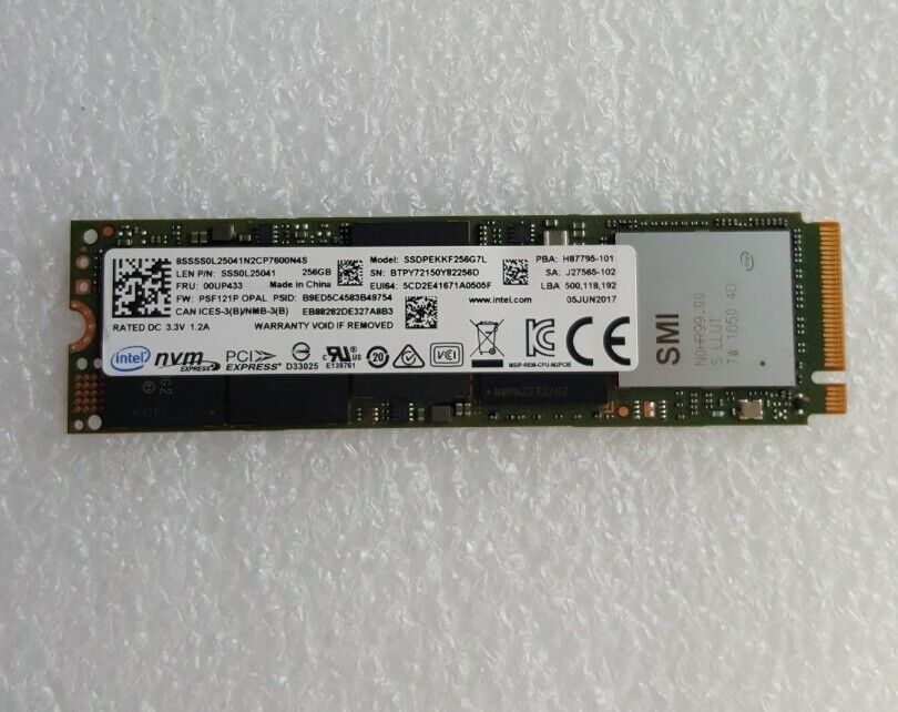 Genunie Intel SSDPEKKF256G7L 256GB M.2 NVME PCI-E Express Solid State Drive SSD