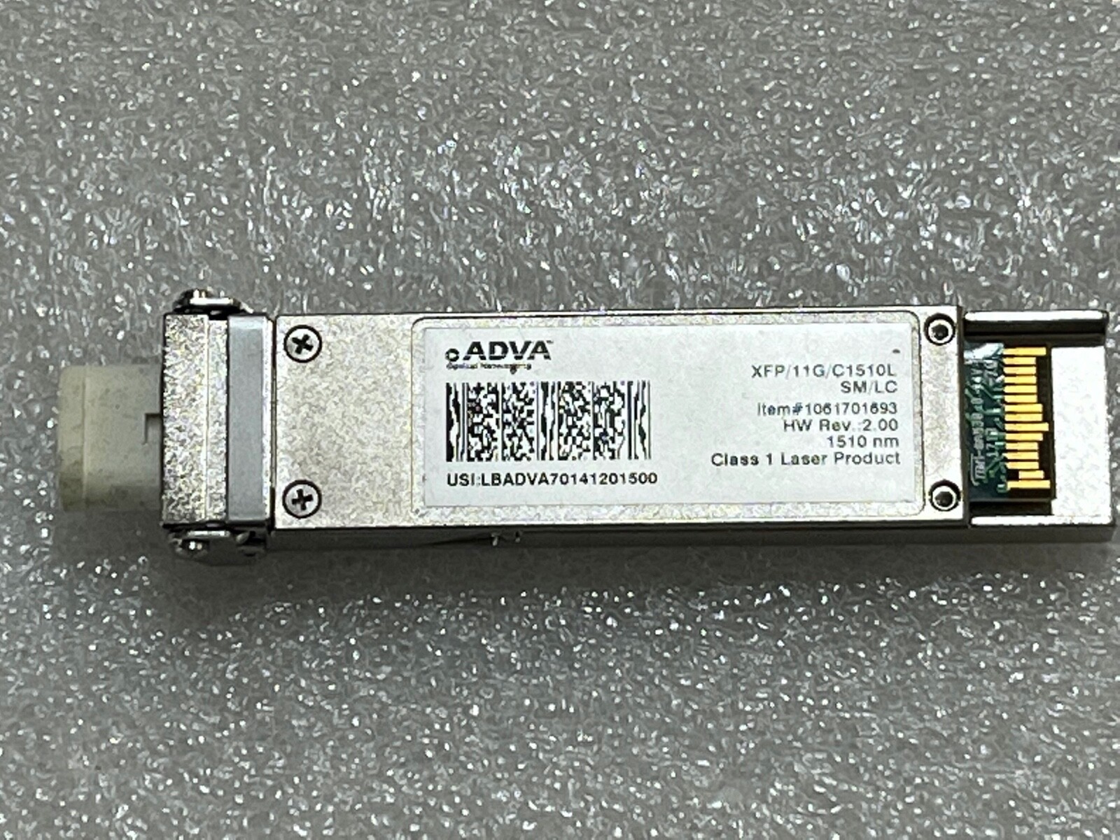 ORIGINAL ADVA 1061701693 XFP/11G/C1550L SM/LC 1550nm HW REV:2.00