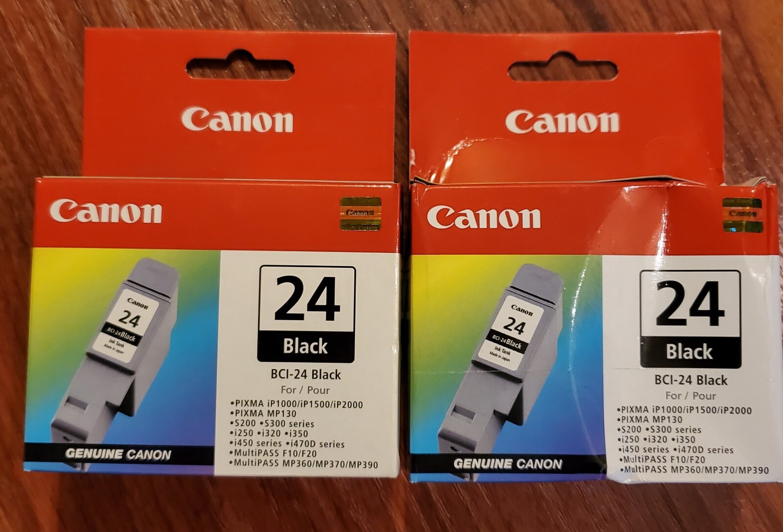 *NEW/SEALED* x2 Genuine Canon BCI-24 Black Ink Cartridge