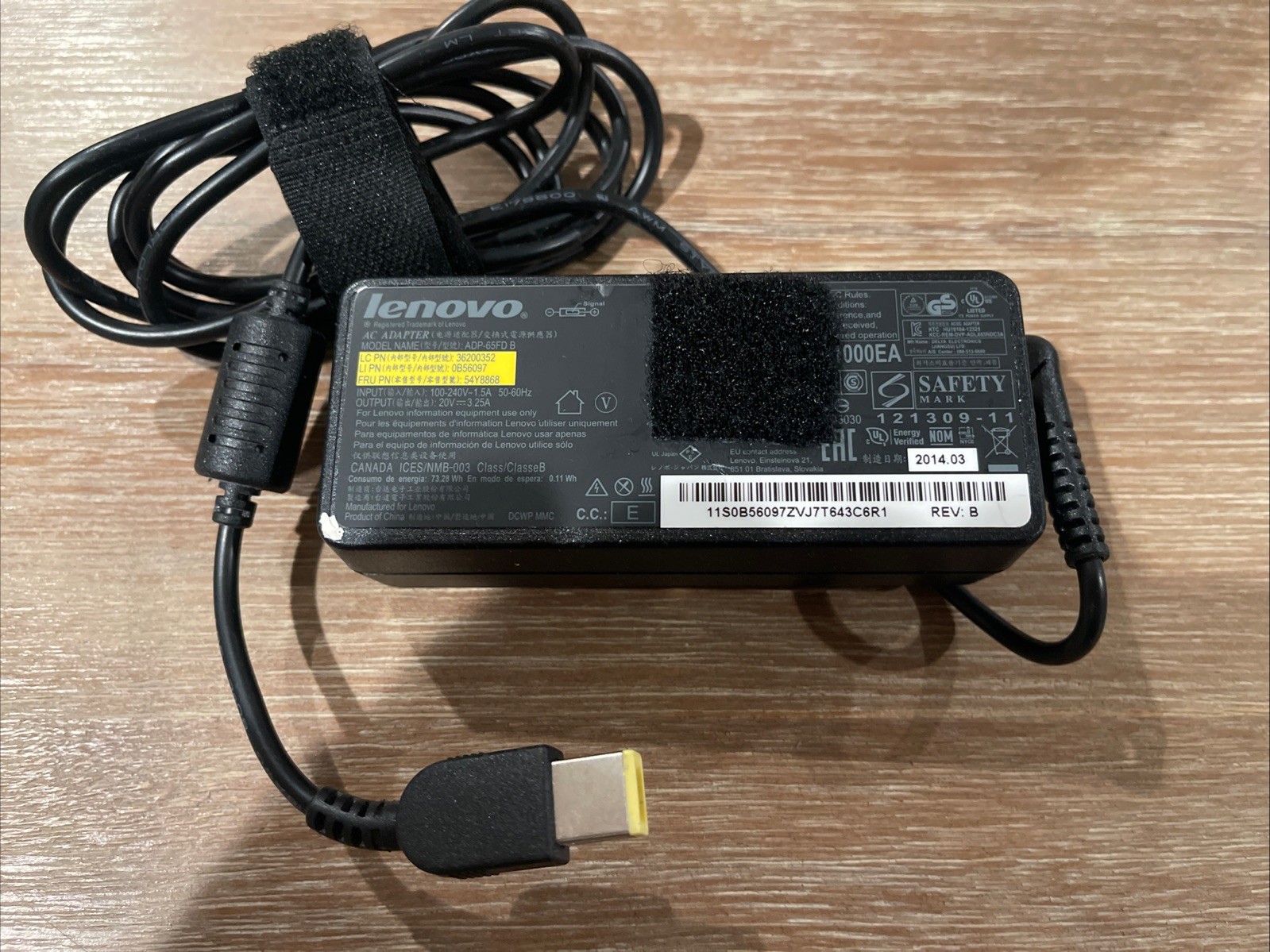 Genuine Lenovo 65W 20V 3.25A Laptop Charger AC Power Adapter Square Tip ThinkPad