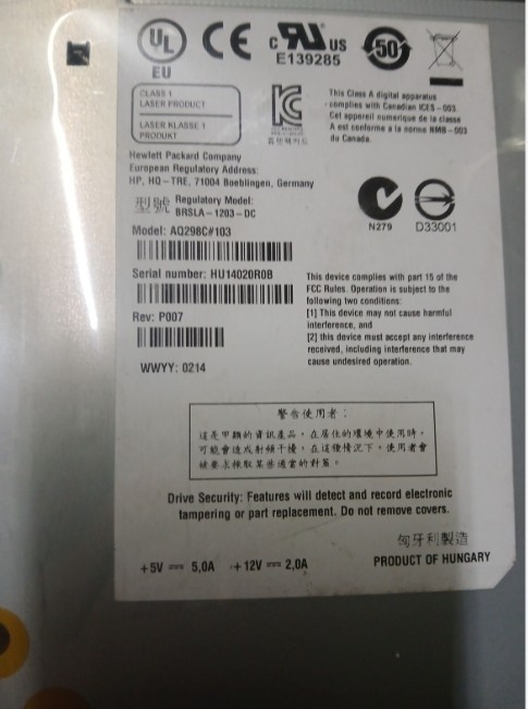 HP 706825-001 LTO6 FC Tape Drive Module AQ298C#103 for G2 MSL2024 MSL4048