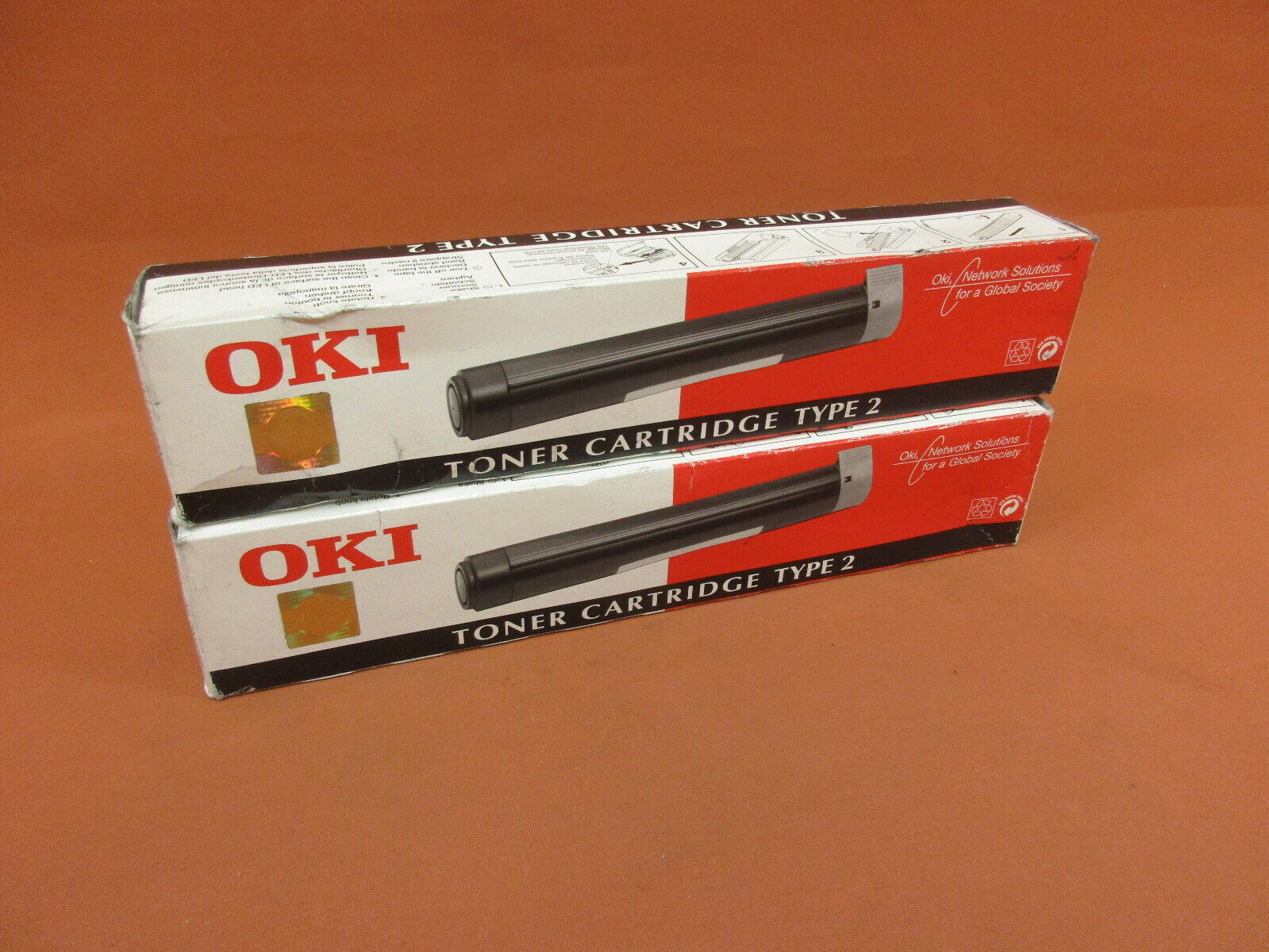 2x Genuine OKI Type 2 Toner Cartridge Original Packaging