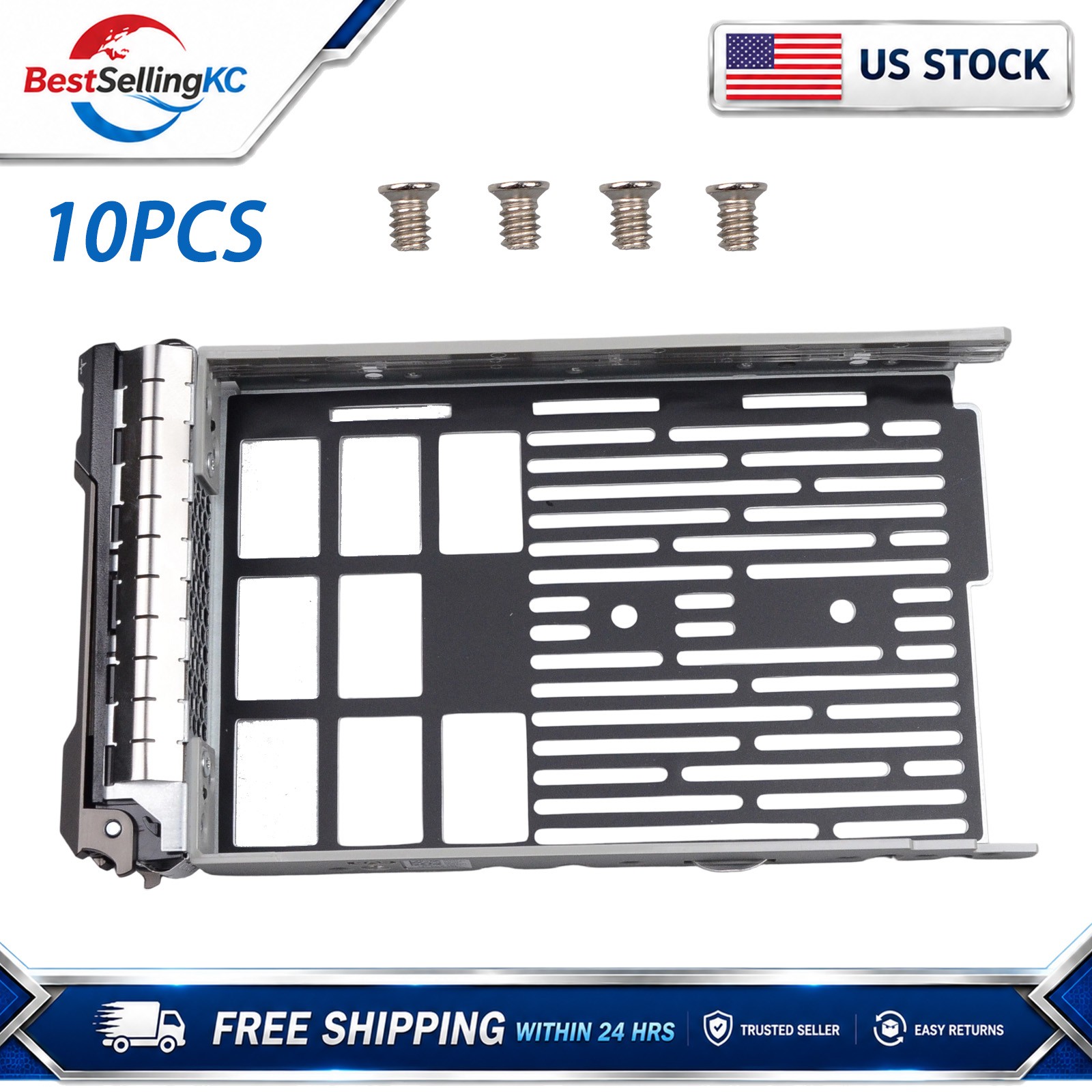10PCS KG1CH 3.5in Hot Swap HDD Tray For Dell PowerEdge R510 R730 T630 T710 New