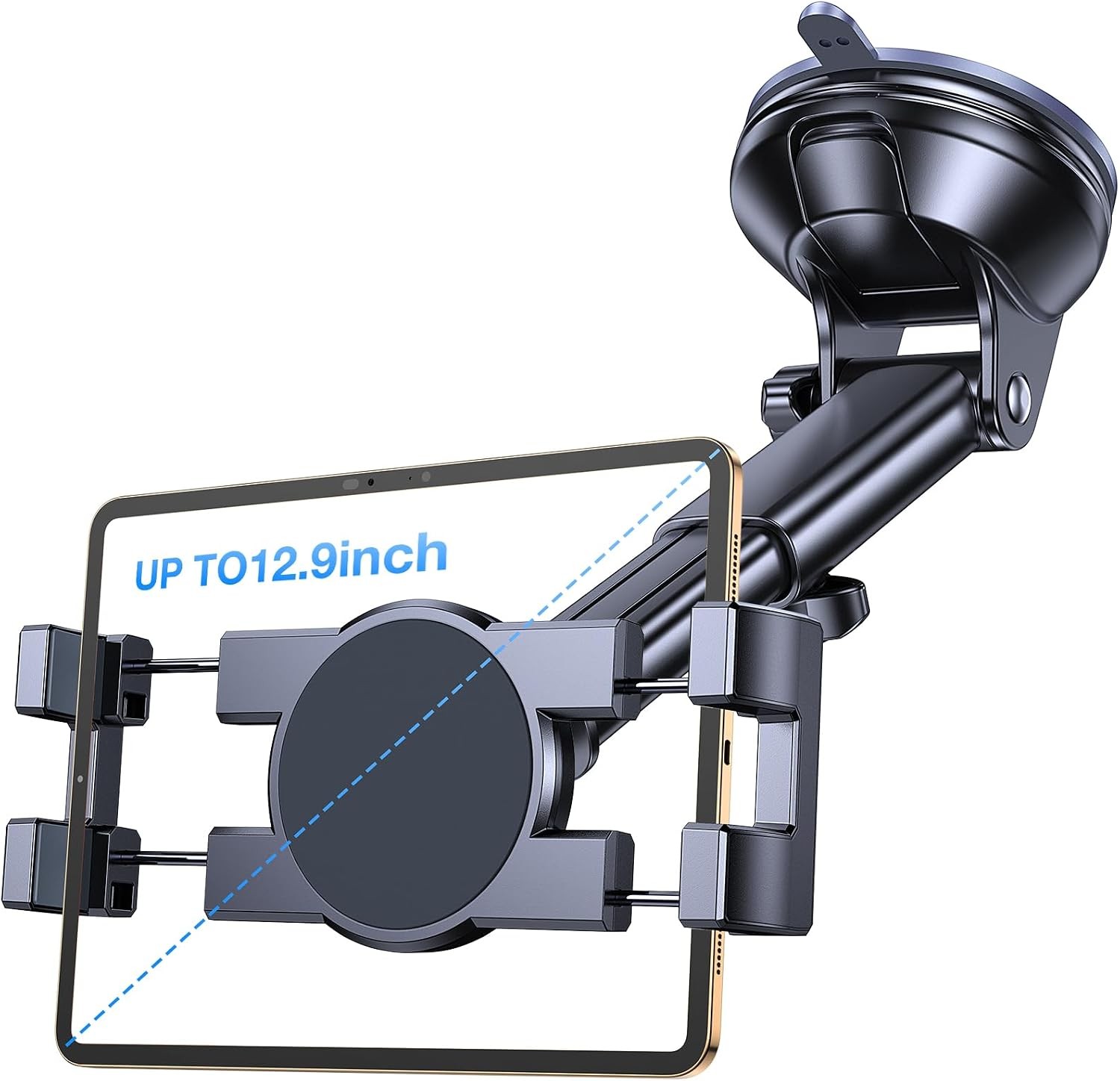 Tablet Car Mount Holder 360° Rotation Windshield Dash for iPad Samsung 4.7-12.9