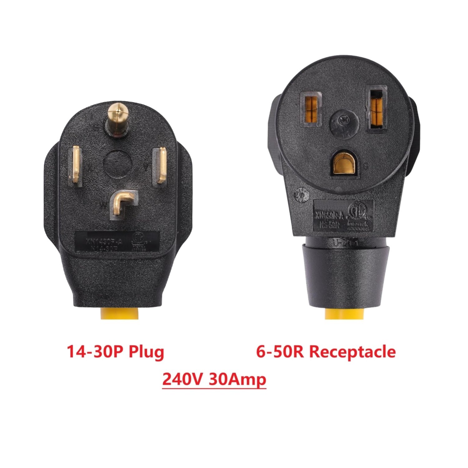 4 Prong Male Plug to 3 Prong Female Receptacle