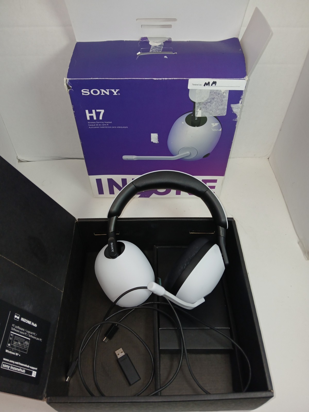 Sony INZONE H7 Wireless Gaming Headset WH-G700W/WZ - TESTED - WORKS