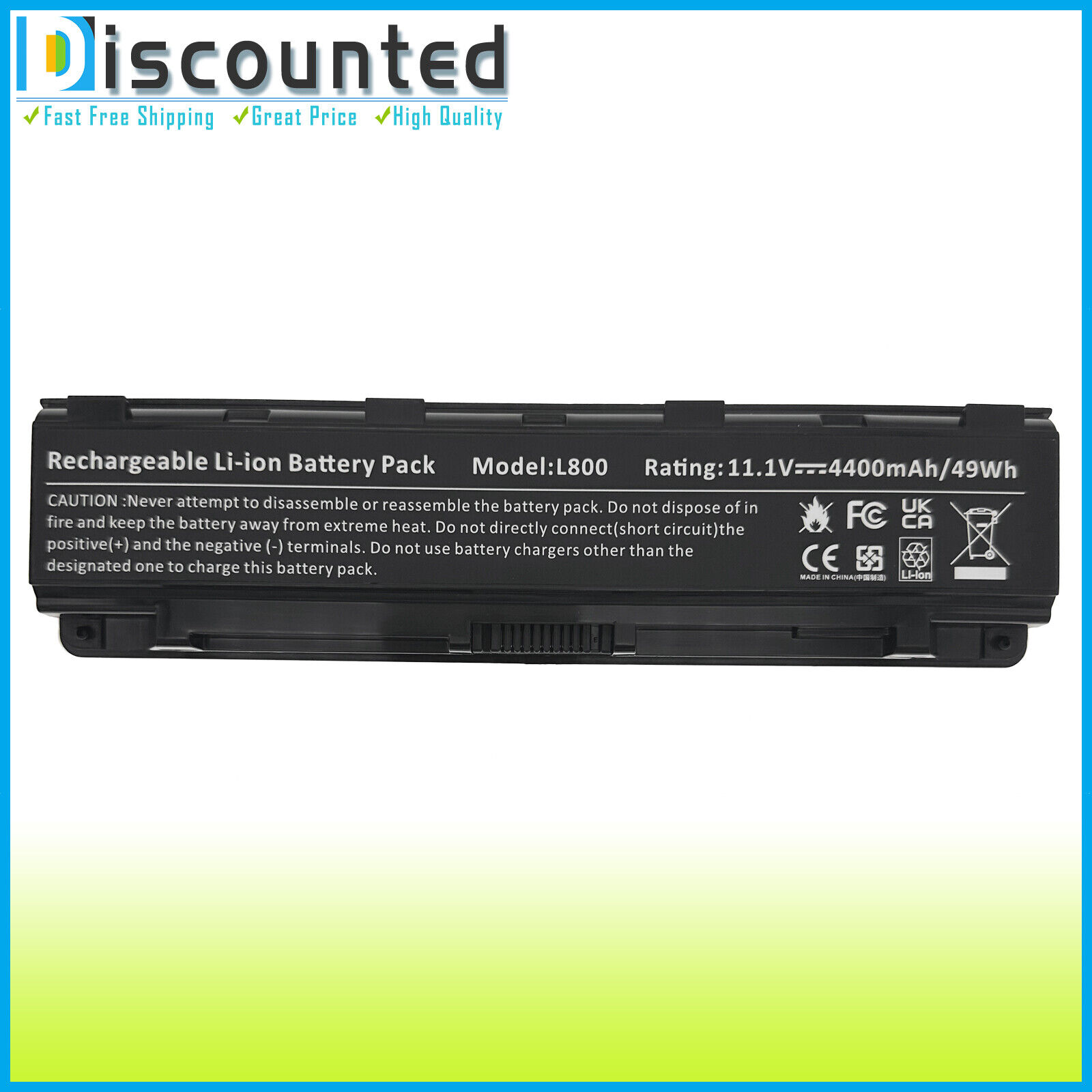 6 Cell Battery for Toshiba Satellite C55 C55-A5281 C55-A5282 C55-A5285 4400mAh