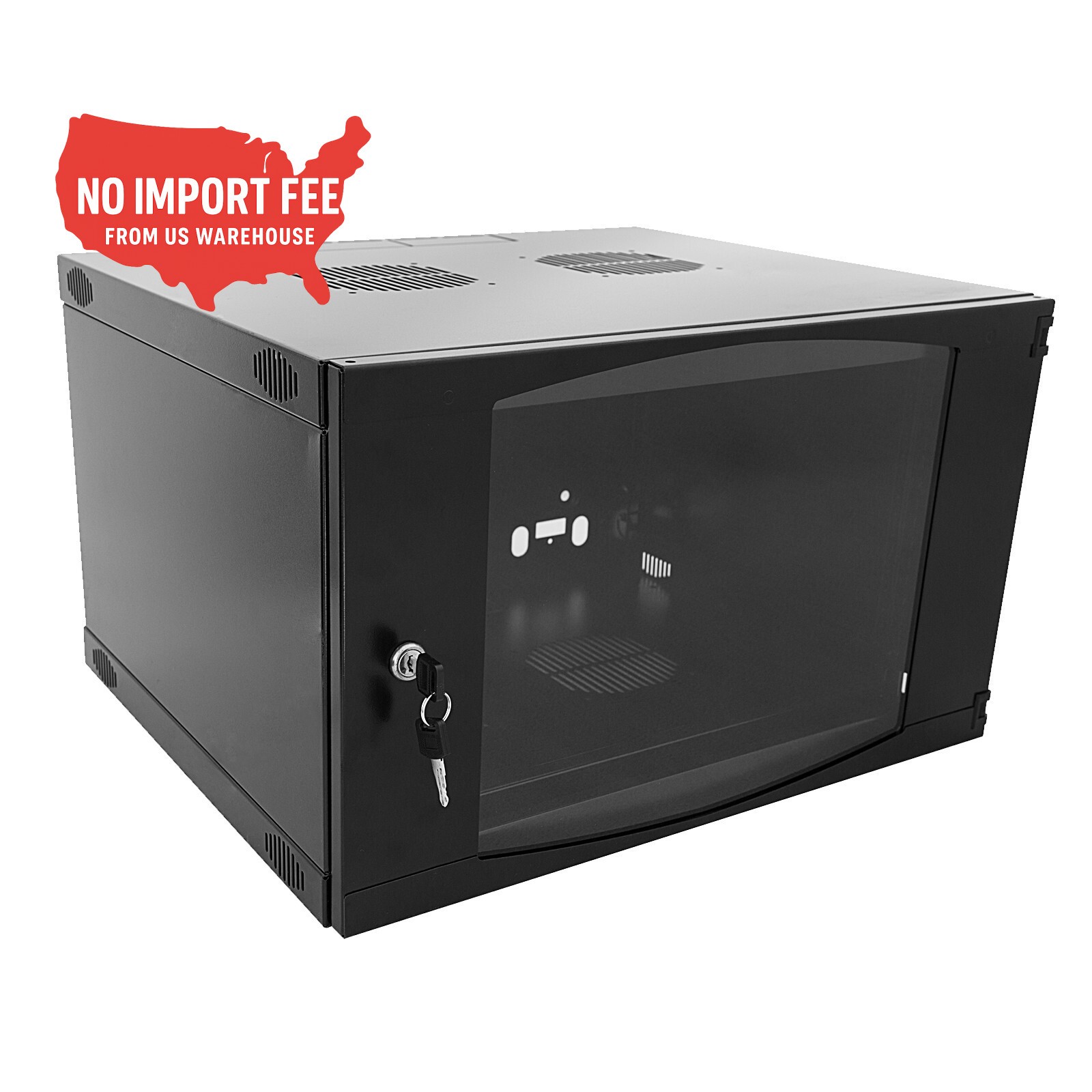 6U WALL MOUNT IT NETWORK SERVER Data CABINET 19" 450MM DEEP  DOOR/PANEL LOCKS/