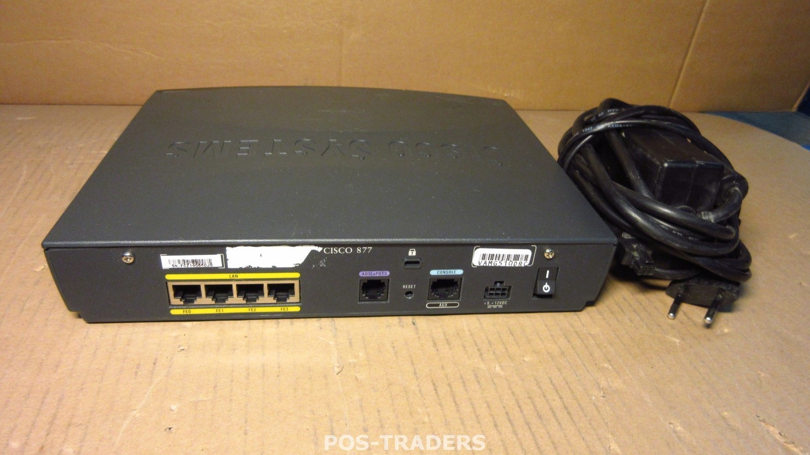 Cisco 877 SEC K9 Integrated Service ADSL Over POTS Router 4-Port 10/100 INCL PSU
