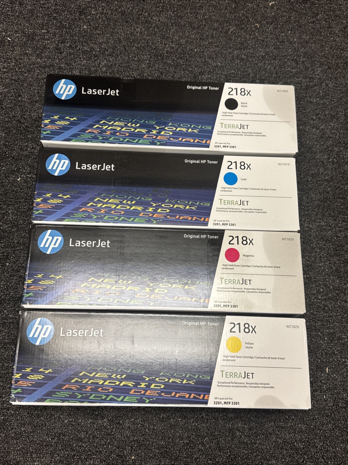 Genuine HP 218X Black/Cyan/Magenta/Yellow High Yield Toner Cartridge, Pack Of 4