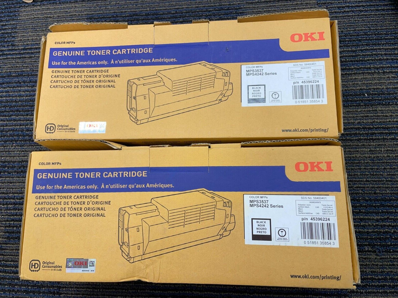 Lot of 2X GENUINE OKI MPS3537 4242 Toner  45396222 NEW