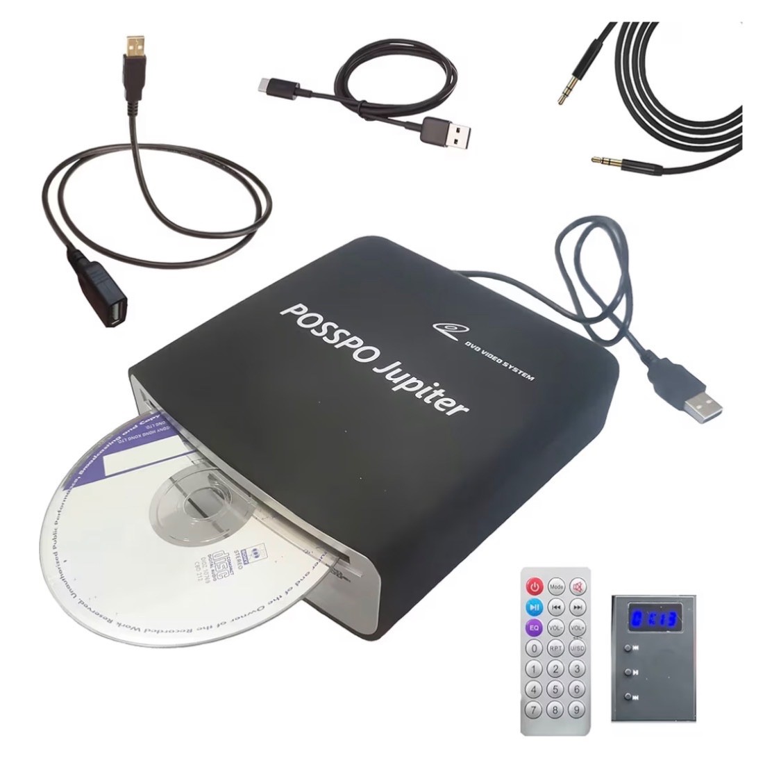 CD DVD Player for Car with USB Port AUX Port, Portable External CD Jupiter
