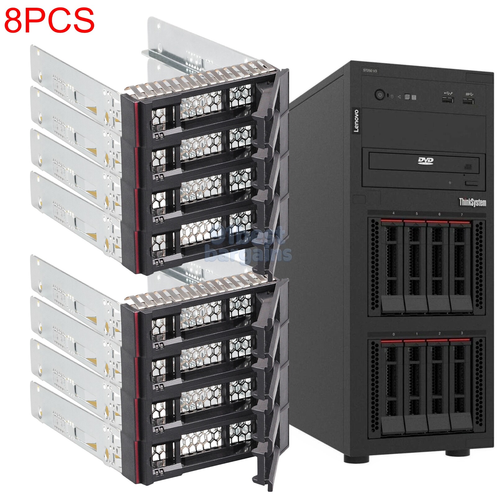 8pcs 2.5" HDD Tray Caddy for Lenovo ThinkSystem ST250 V3 Server SAS SATA Sled