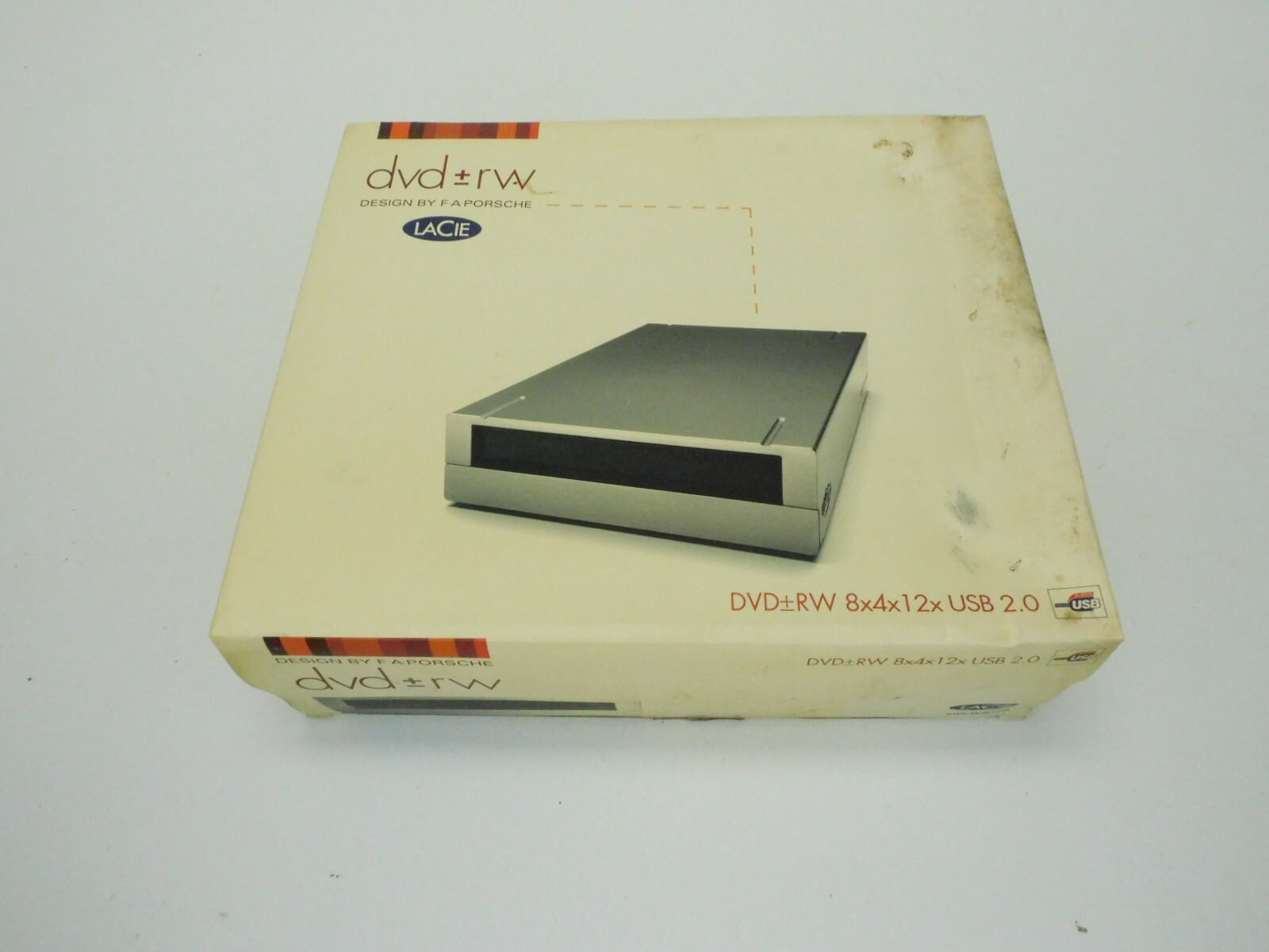 Vintage LaCie 8x4x12 DVD+RW Drive USB 2.0 External F.A. Porsche