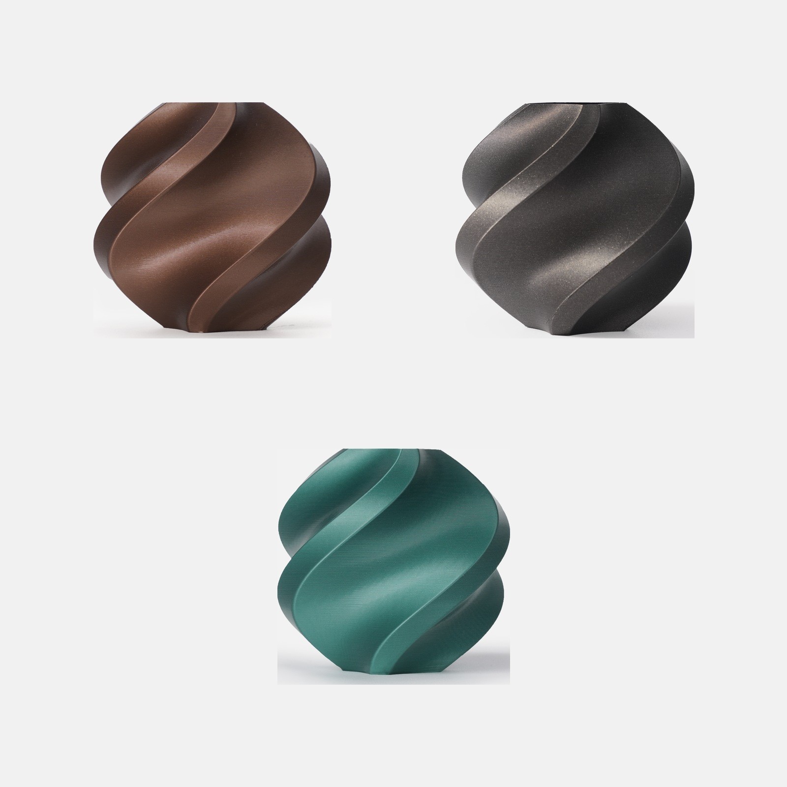Bambu Lab PLA Metal THREE PACK Copper Brown, Iron Grey, Oxide Green Metallic 3kg