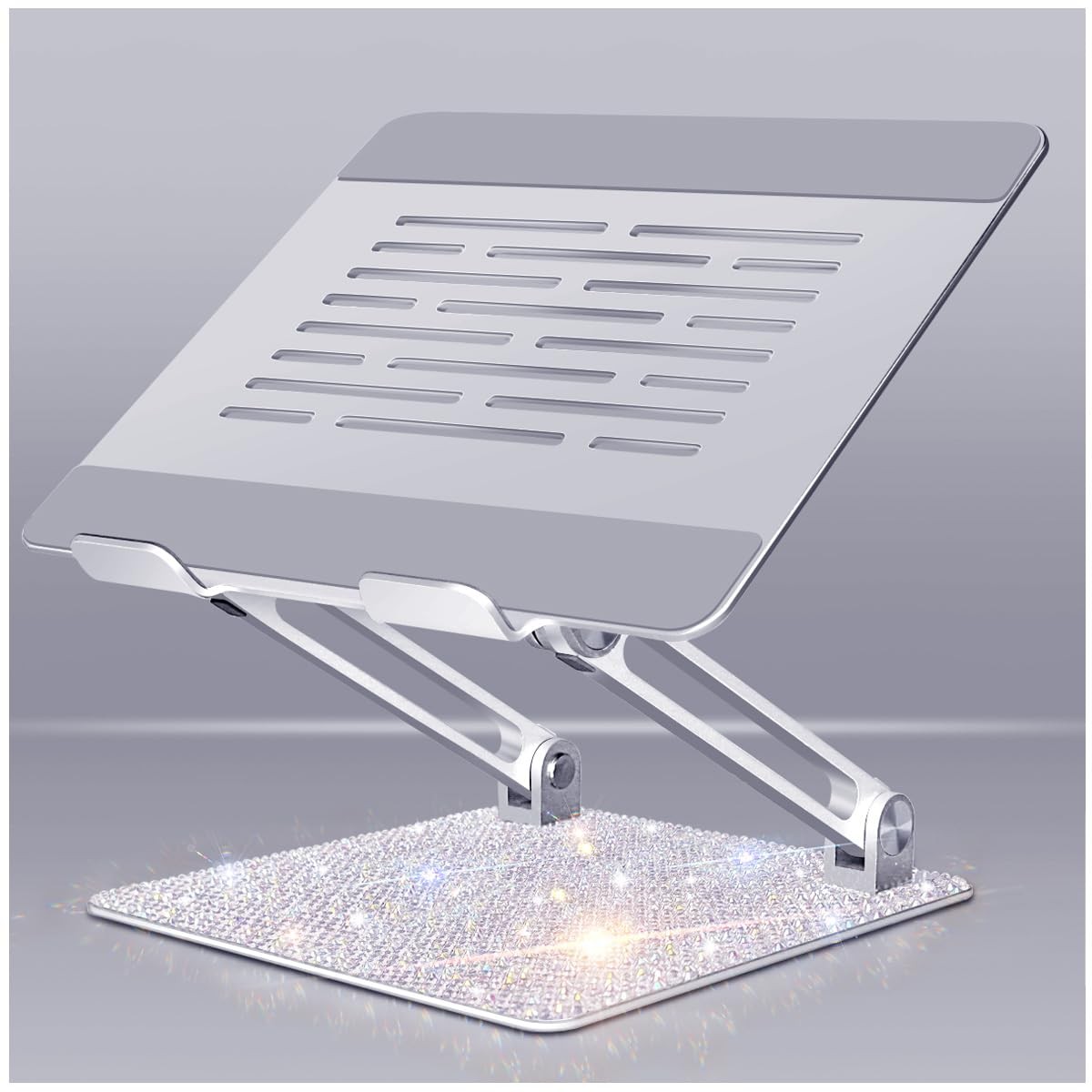 Erolagomat Bling Adjustable Laptop Stand, Portable Laptop Riser, Aluminum Laptop