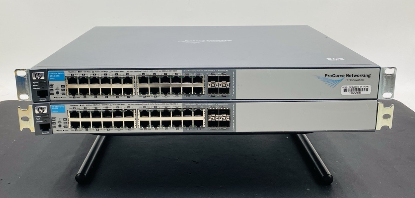 LOT OF 2 HP ProCurve 2810-24G 24-Port Managed Network Switch J9021A