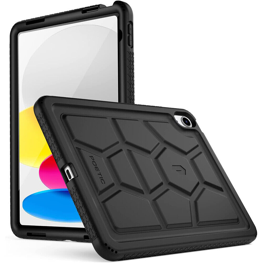Poetic TurtleSkin Designed for New iPad 10.9 inch 10 th 2022 Silicone Case Black