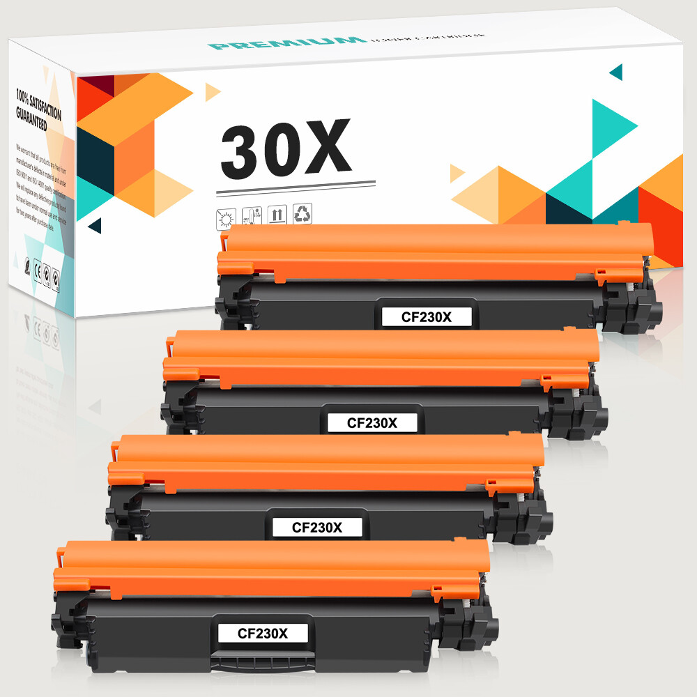 4PK CF230X 30X Toner Cartridge for HP LaserJet Pro M203d M203dn M203dw Printer