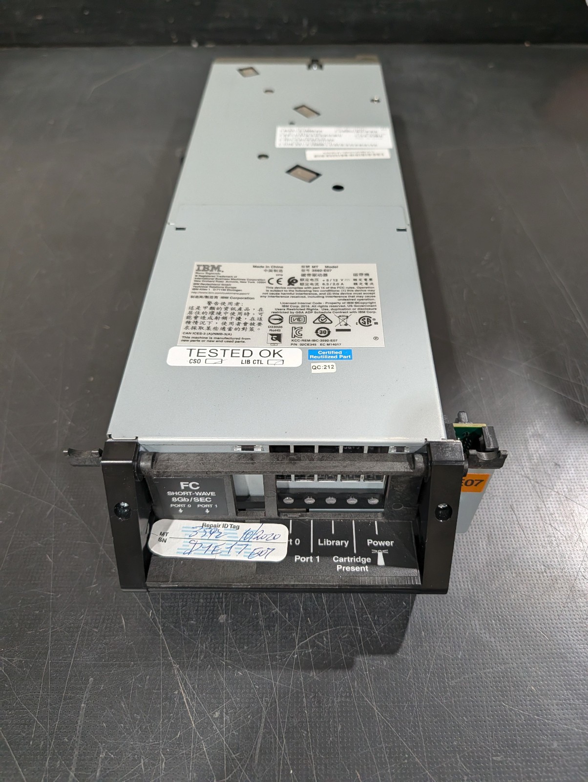 IBM 3592-E07 TS1140 System Storage Tape Drive 8Gb/SEC