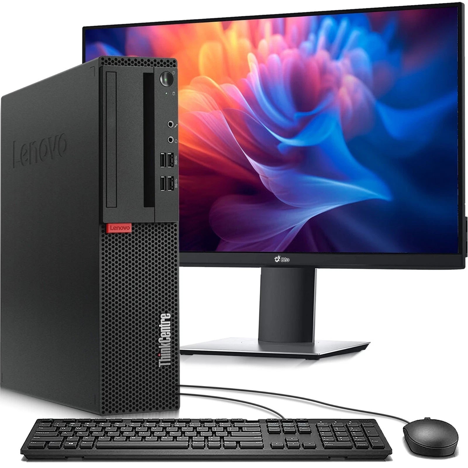 Lenovo Desktop PC Intel i5-7th 8GB 256GB SSD New 24" Wireless KB M Built in WiFi