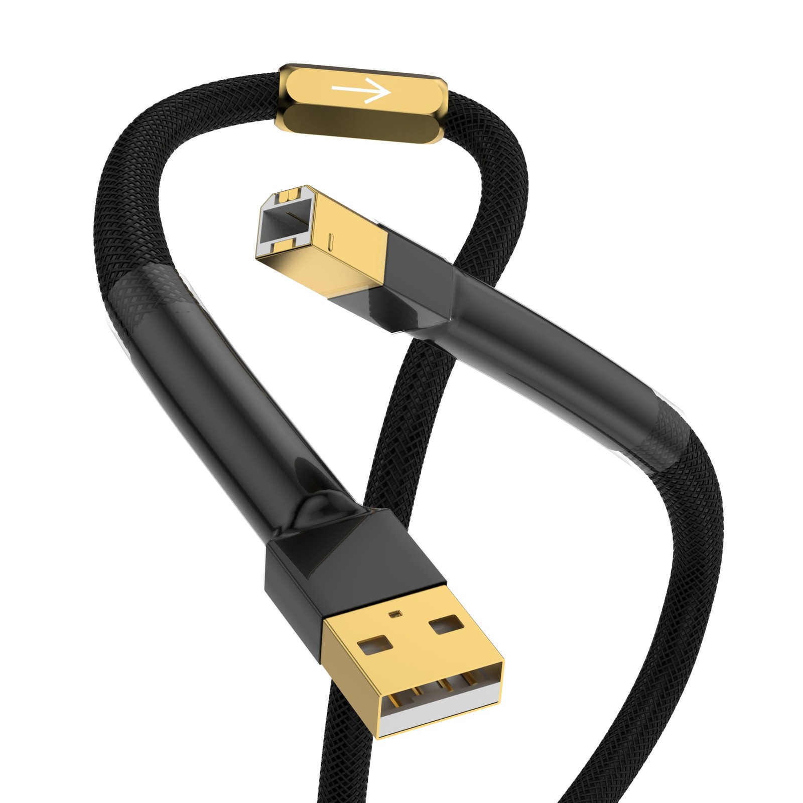 Viborg HiFi USB Cable 4N OFC USB2.0 A-Male to B-Male Digital 0.5 m, Black