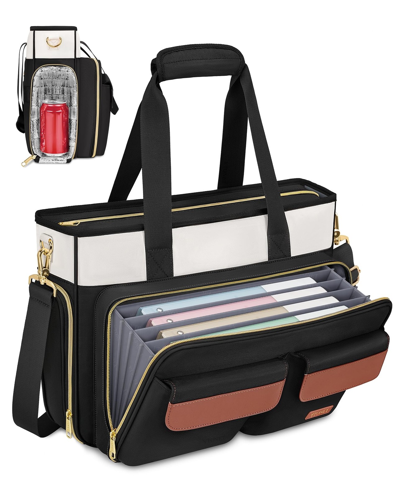 Teacher Bag for Women, 15.6 Inch Teacher Tote Bag with Cup Holder